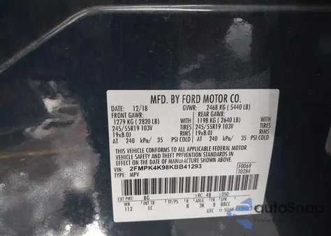 2019 Ford Edge Titanium from USA, damaged, VIN 2FMPK4K98KBB41293